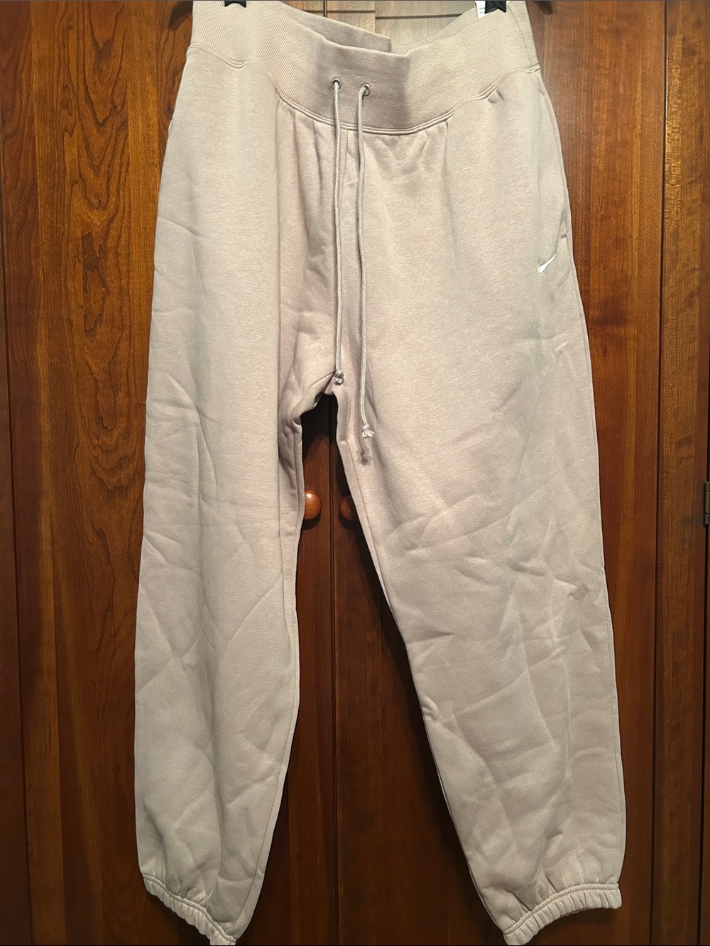 Nike Women's Tan Drawstring Fleece Joggers